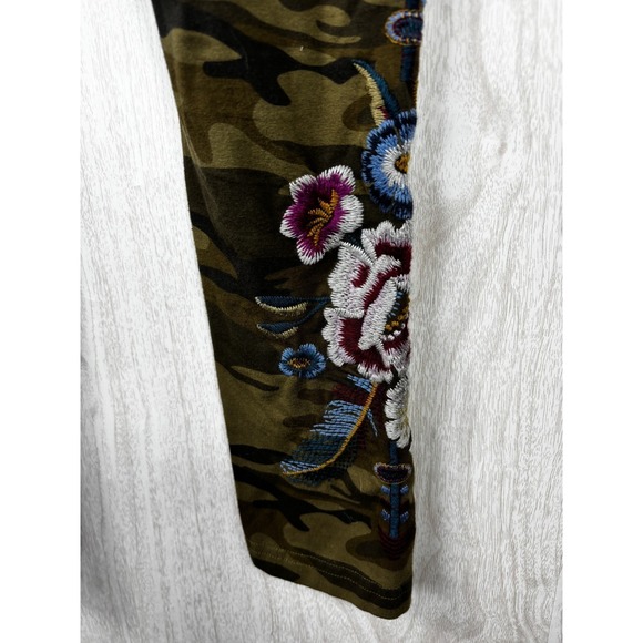 Johnny Was Jailyn Camo Embroidered Leggings S Boho Stretch Floral - Picture 6 of 9